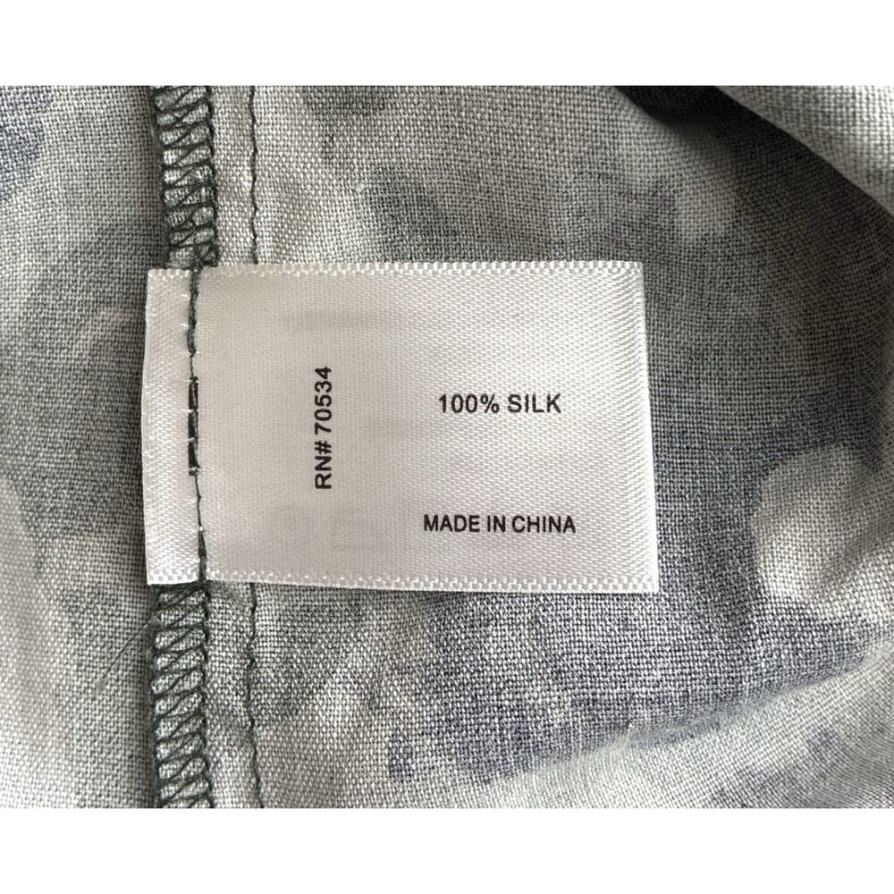 Orvis 100% Silk Floral Button Front Blouse Women’s XL Olive Green Watercolor - Picture 6 of 6